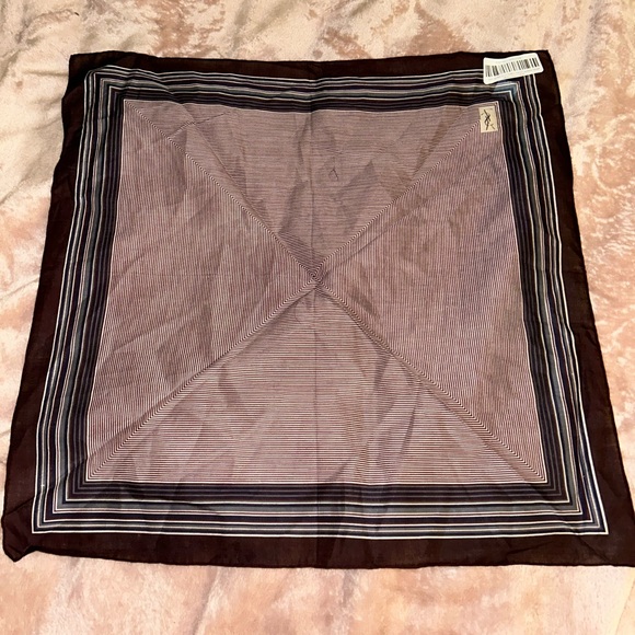 NWOT YVES Saint Laurent Multicolor Cotton Scarf - Picture 2 of 8